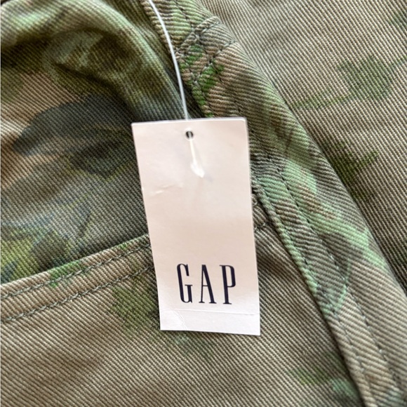 Gap High Rise Print Barrel Jeans in Green Floral Size 30S. NWT - Picture 10 of 13